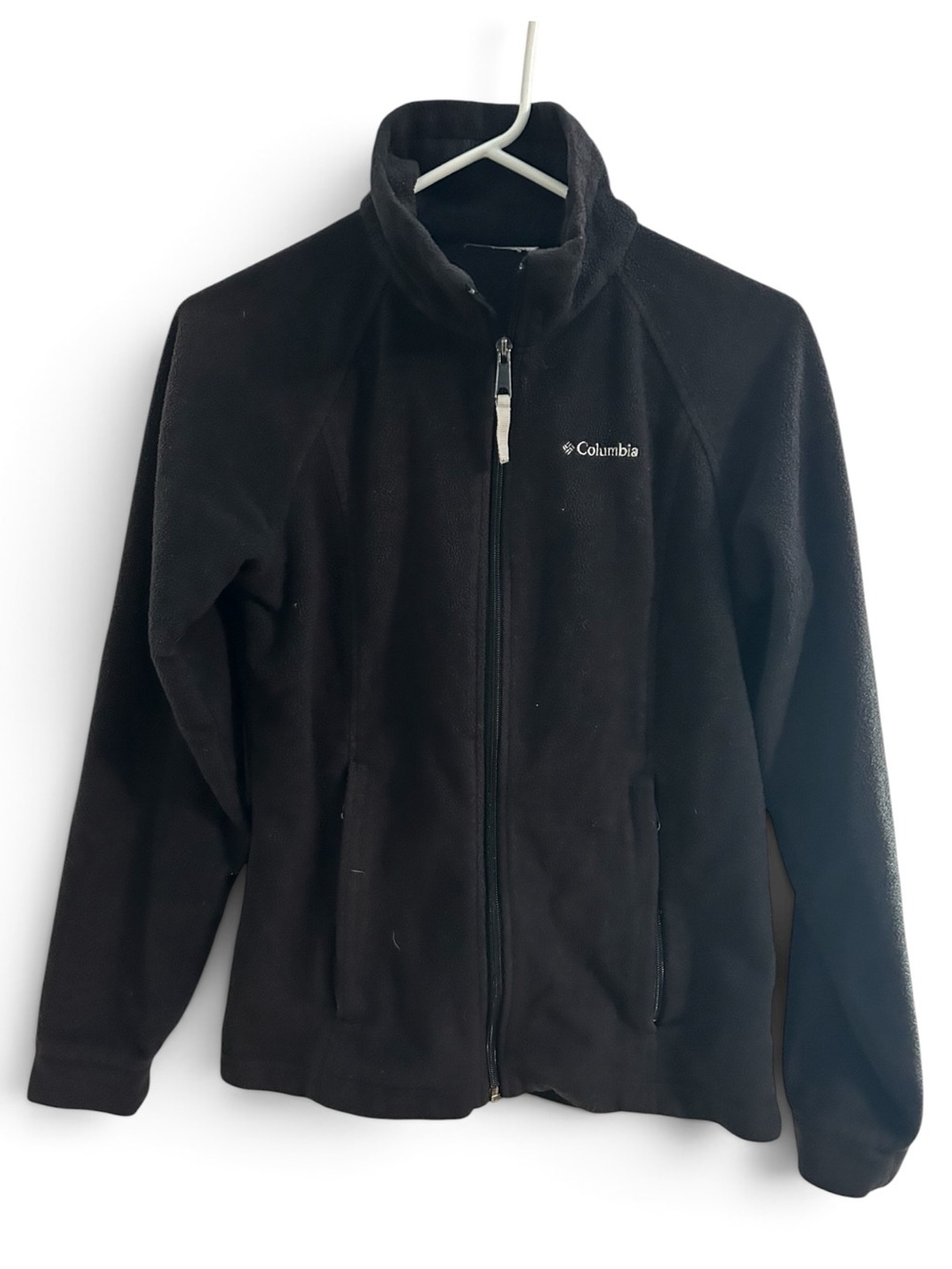 Columbia Black Full-Zip Fleece Jacket Stand Collar Small Gorpcore,Athleisure